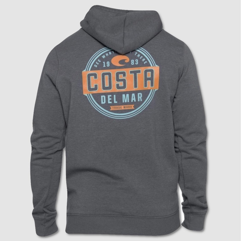 Costa Del Mar Prado‎ Hoodie - NWT Mens Medium Dark Heather Grey - #49189-H7